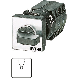 Eaton Omschakelaar 2P ie=12a FS 1-2 90° vast 48x48mm eengats frontinb