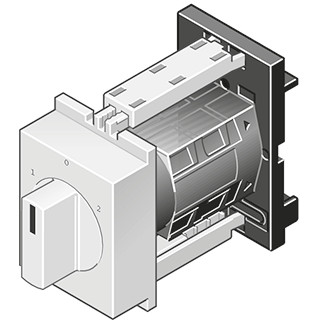 Eaton Omschakelaar 2P iu=10a FS 1-0-2 45GR. vast 45x45mm dra