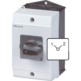 Eaton Omschakelaar contacten: 10 32 A frontplaat: 1-2 90 ° vast opbouw