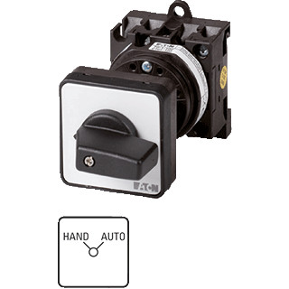 Eaton Omschakelaar contacten: 2 20 A frontplaat: hand-auto 45 ° vast T