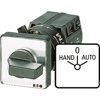 Eaton Omschakelaar contacten: 4 10 A frontplaat: hand-0-auto 60 ° vast,