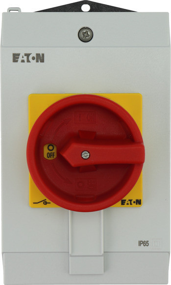 Eaton P lastschakelaar Hoofdschakelaar, 3-polig + 1MC + 1VC, 40 A, nood-uit-functie, afsluitb