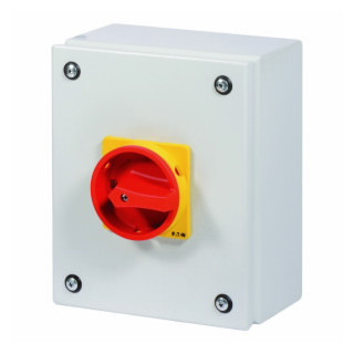 Eaton P lastschakelaar Stalen Behuizing met lastscheider 100a 4P draaigreep rood/geel vergren