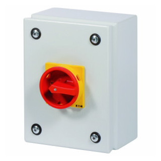 Eaton P lastschakelaar Stalen Behuizing met lastscheider 32a 4P draaigreep rood/geel vergrend