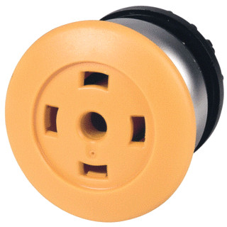 Eaton Paddestoeldrukknop geel zonder toetsplaat vast