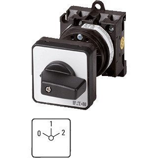 Eaton Poolomschakelaar dahlander 3P ie=12a FS 0-1-2 45GR. 48x48mm tusse