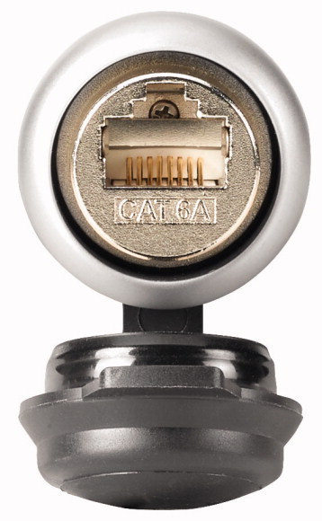 Eaton RMQ M22 Frontelement, bus RJ45, 8/8, cat. 6a, frontring titaan
