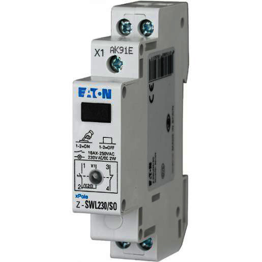 Eaton Schakelaar Z 250vac 16 A contacten 1M 1V signaallamp breedte 1te