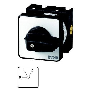 Eaton Serie-omschakelaar 1P ie=12a FS 0-1-2 60GR. 48x48mm inbouw