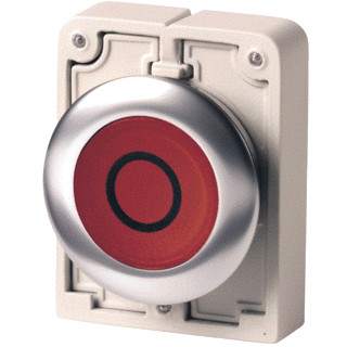 Eaton Signaaldrukknop 30MM RVS vlak rood "o" vast