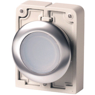 Eaton Signaaldrukknop 30MM RVS vlak wit terugverend