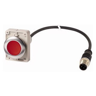 Eaton Signaaldrukknop M30C compact rood vlak vast 0no/1NC m12a-male K