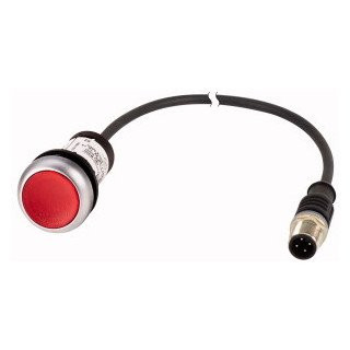 Eaton Signaaldrukknop RMQ compact rood vlak vast 0no/1NC m12a-male ka