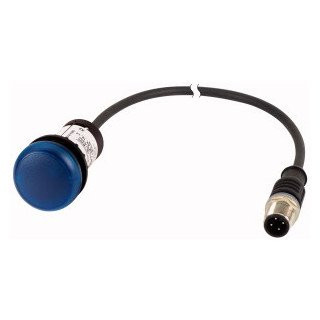 Eaton Signaallamp RMQ compact blauw vlak 0no/0NC m12a-male kabel zwart