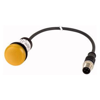 Eaton Signaallamp RMQ compact geel vlak 0no/0NC m12a-male kabel zwart,
