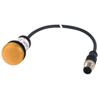 Eaton Signaallamp RMQ compact geel vlak 0NC m12a-male kabel zwart,