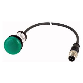 Eaton Signaallamp RMQ compact groen vlak 0no/0NC m12a-male kabel zwart