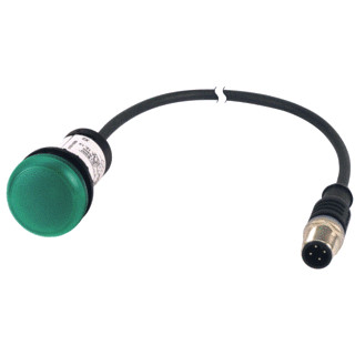 Eaton Signaallamp RMQ compact groen vlak 0no/0NC m12a-male kabel zwart