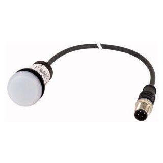 Eaton Signaallamp RMQ compact wit vlak 0no/0NC m12a-male kabel zwart,