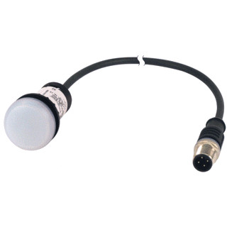 Eaton Signaallamp RMQ compact wit vlak 0no/0NC m12a-male kabel zwart,