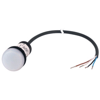 Eaton Signaallamp RMQ compact wit vlak 0no/0NC open einde kabel zwart,