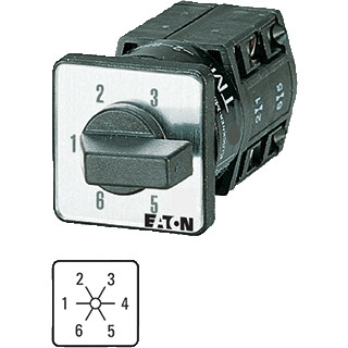 Eaton Stappenschakelaar contacten: 12 10 A frontplaat: 1-6 60 ° 6 stapp