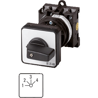 Eaton Stappenschakelaar contacten: 12 20 A frontplaat: 1-4 45 ° 4 stapp