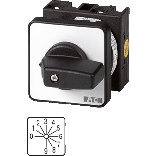 Eaton Stappenschakelaar contacten: 9 20 A frontplaat: 0-9 30 ° vast in