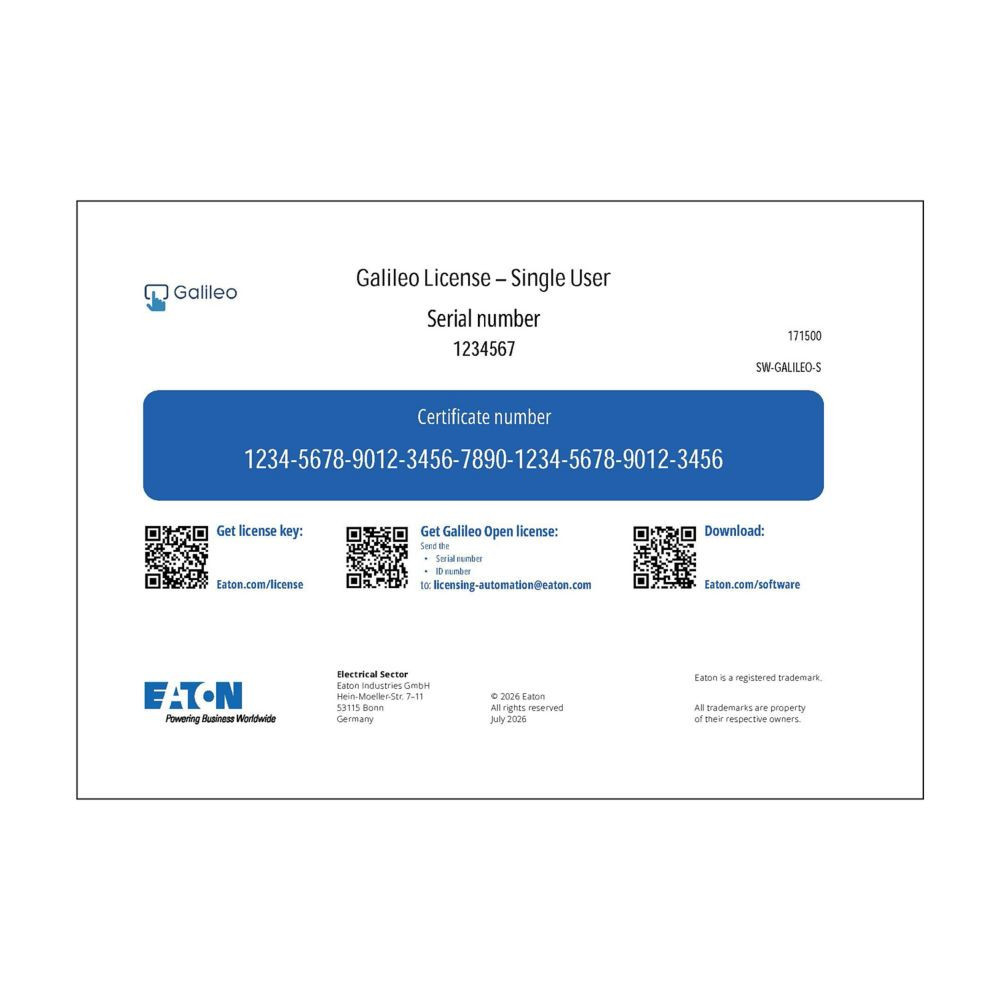 Eaton SW Visualiseringssoftware Voor XV panelen single user