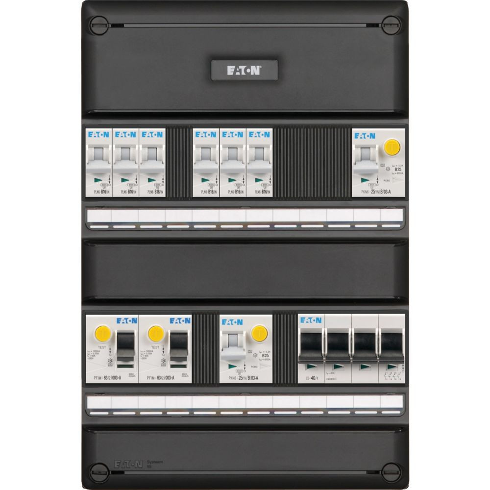 Eaton Systeem55 PV-ready installatiekast PV ready flex 63a 2P PV A HS 64 1F 2X als 30ma 8 groepen totaal B