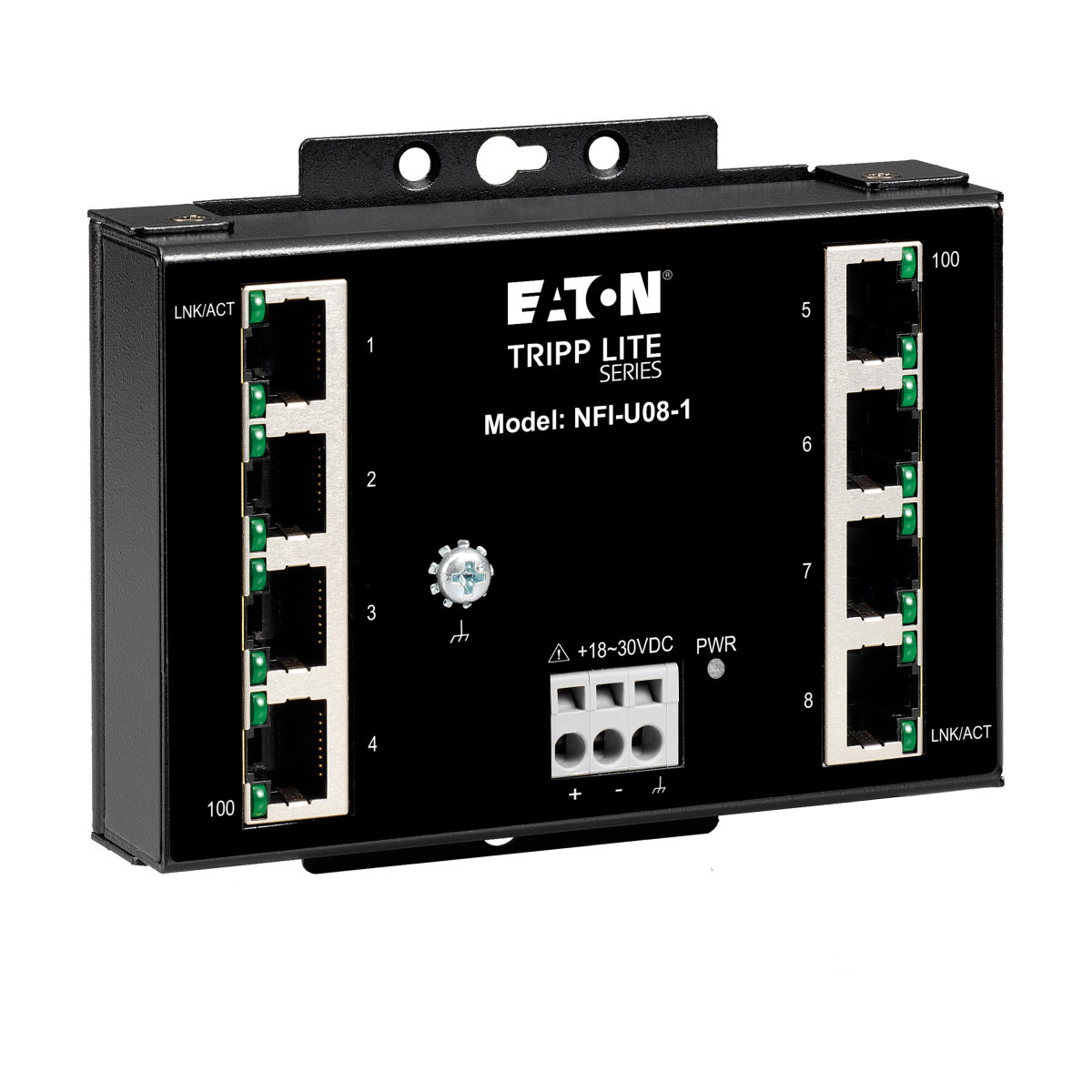 Eaton Tripp Lite 8-Port unmanaged fast industrial ethernet switch - 10/100 MBPS, rugged