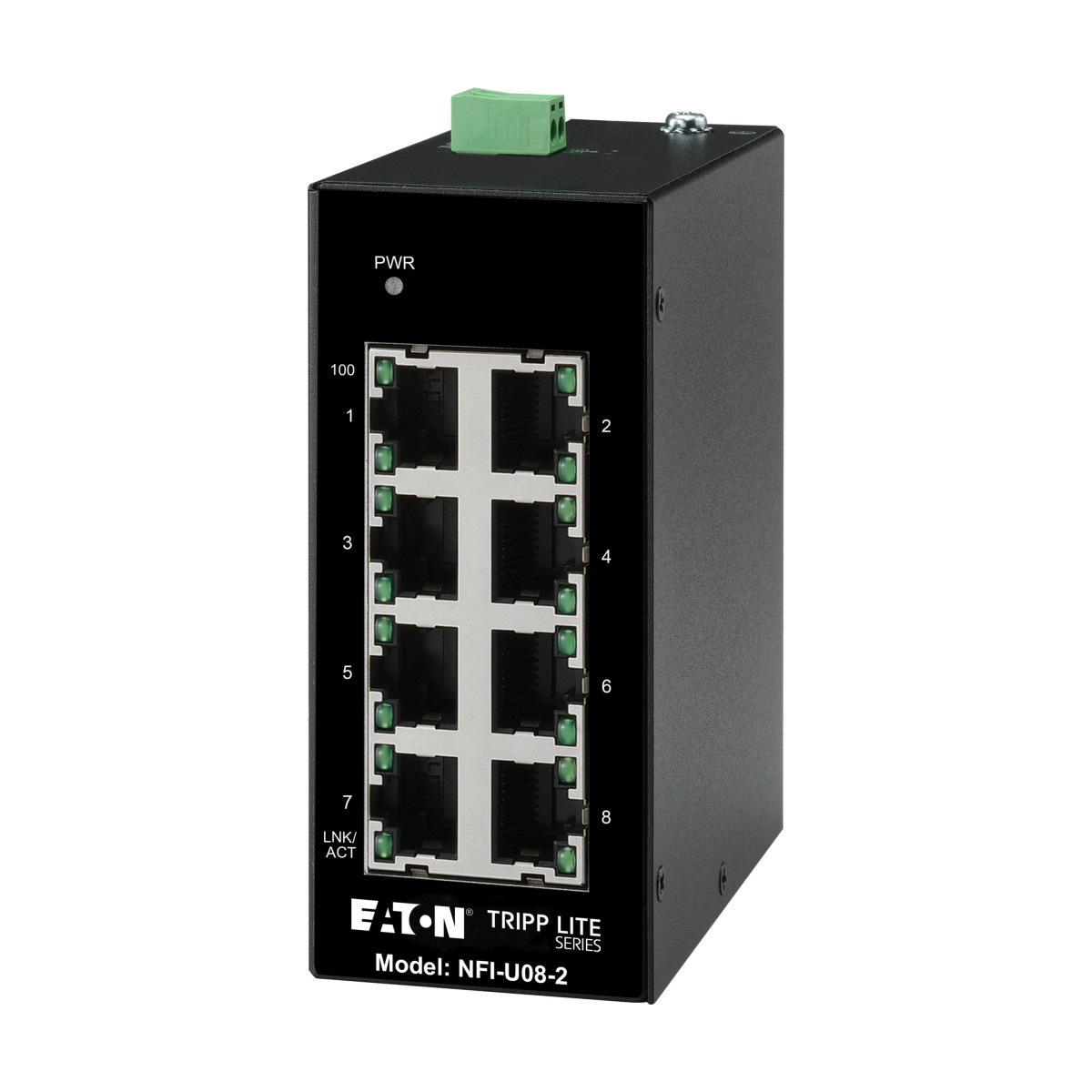 Eaton Tripp Lite 8-Port unmanaged industrial ethernet switch - 10/100 MBPS, ruggedized,