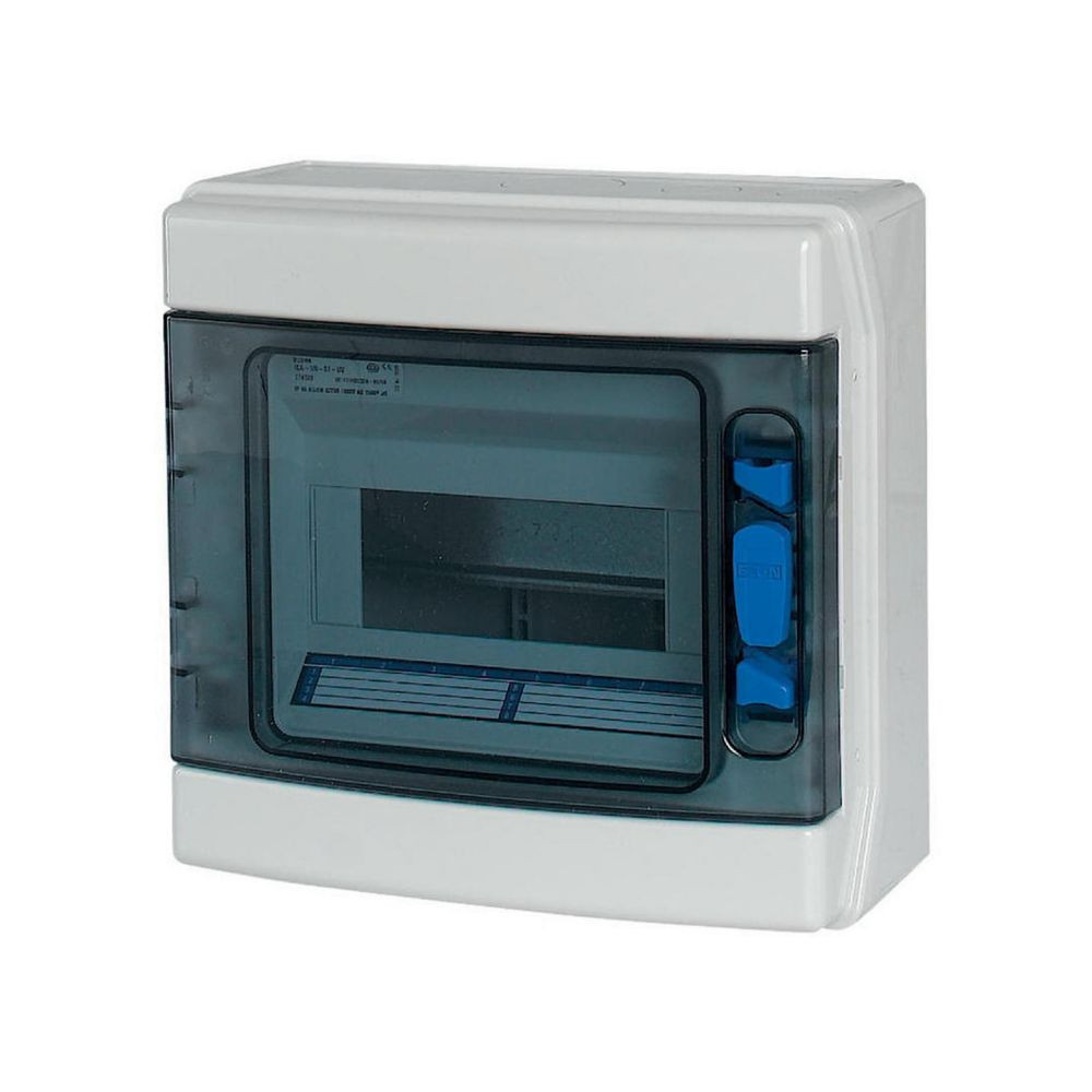 Eaton xComfort IKA Inst.Kast, opb., ip65, 1x8te, deur transp., abs + klemmen