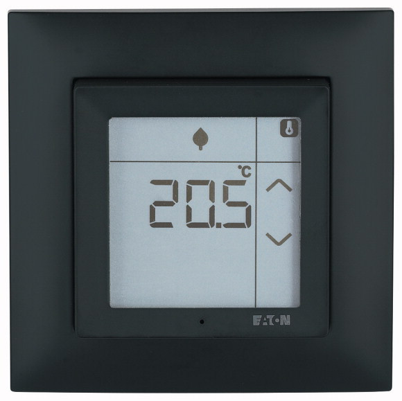 Eaton xComfort Kamerthermostaat Met touch display compleet incl. afdekraam, zwart mat