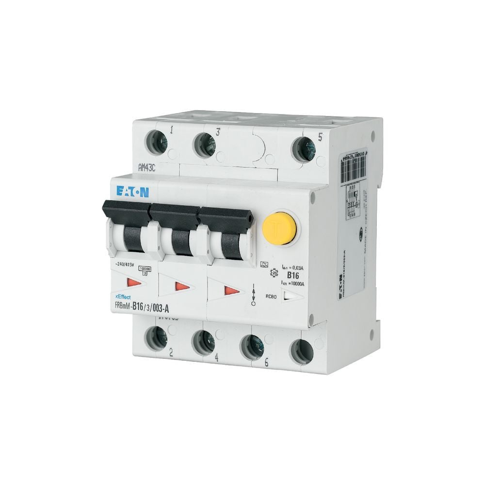 Eaton xEffect Aardlekautomaat (rcbo) FRBMM, 3P, 16a, C-kar., 30ma, 10ka, A-type