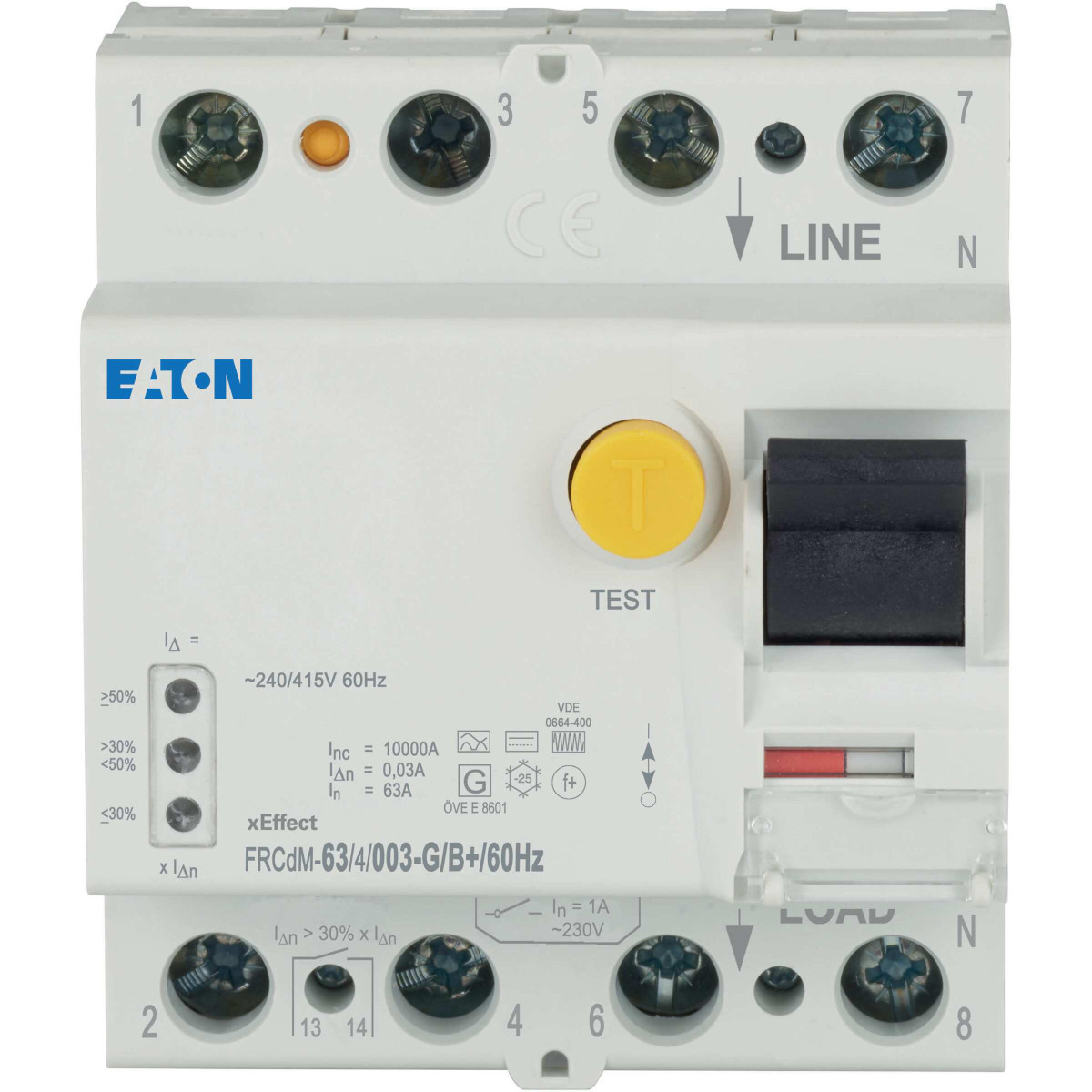 Eaton xEffect Aardlekschakelaar Digitaal (RCCB) FRCDM, 63a, 4P, 30ma, 10ka, G/B+-TYP