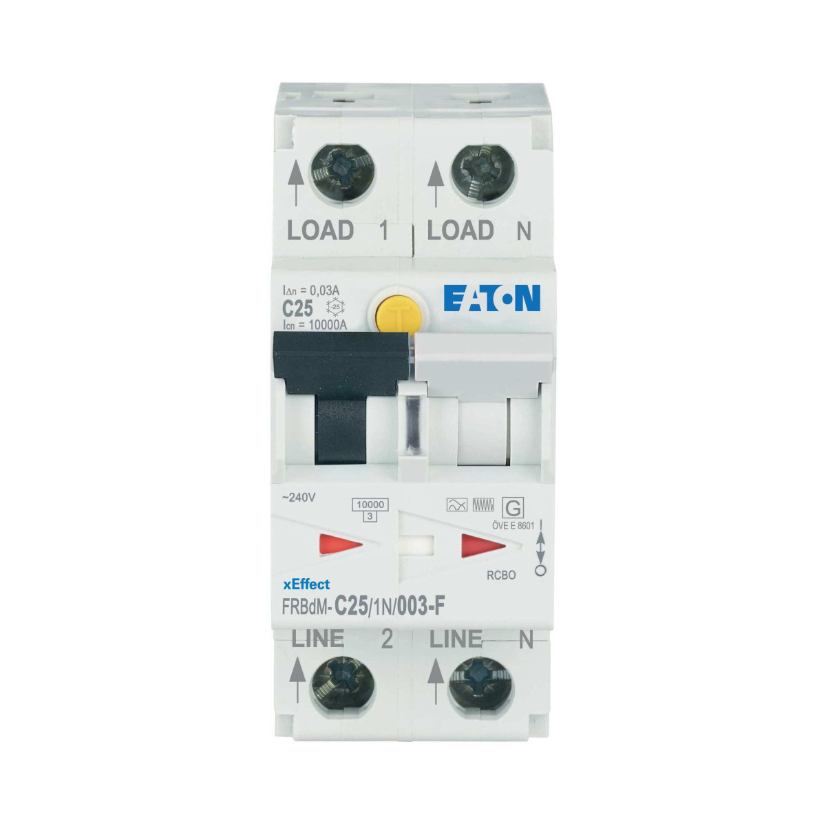 Eaton xEffect Dig. aardlekaut. (rcbo) FRBDM, 1P+N, 25a, C-kar., 30ma, 10ka, F-type