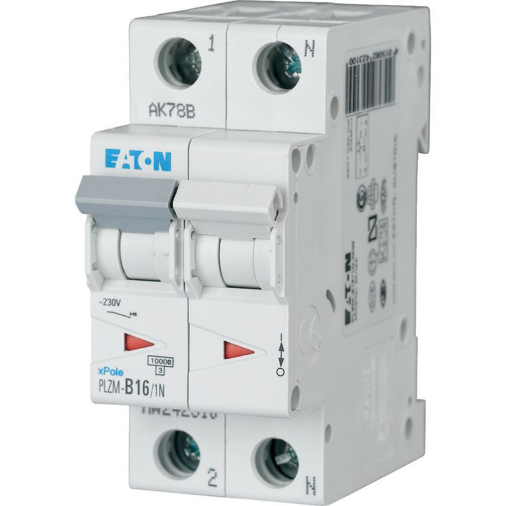 Eaton xPole Installatie-Automaat (MCB) PLZM, 16a, 1P+N, B-kar., 10ka