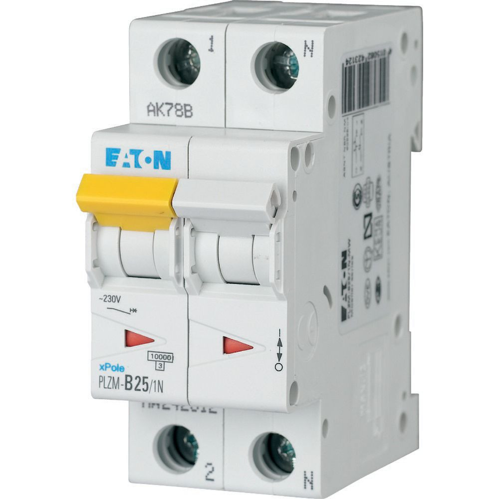 Eaton xPole Installatie-Automaat (MCB) PLZM, 25a, 1P+N, B-kar., 10ka