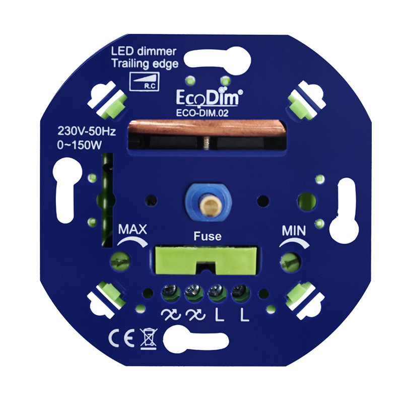EcoDim Dimmers Eco-Dim.02 led dimmer universeel 0-150W fase afsnijding (RC)