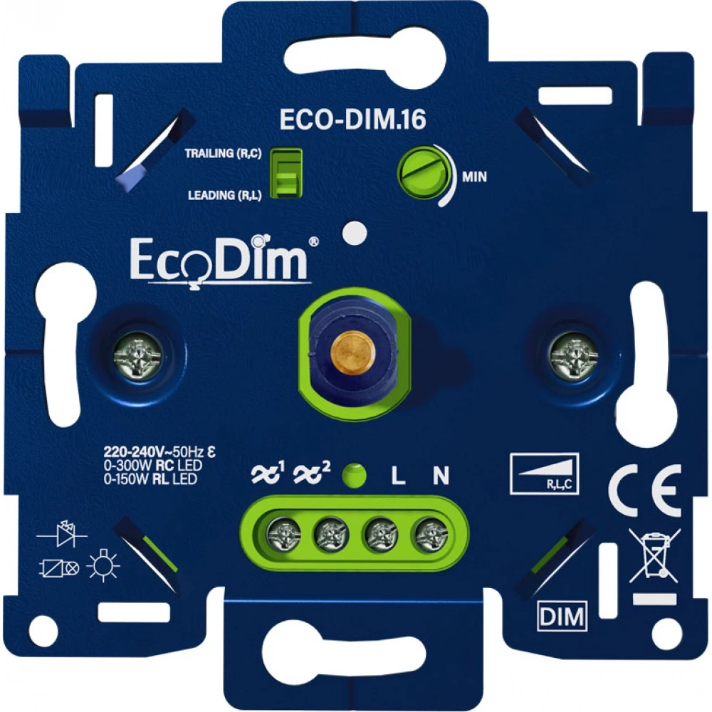 EcoDim Dimmers Eco-Dim.16 led dimmer universeel 0-300W voor belgië (RLC)