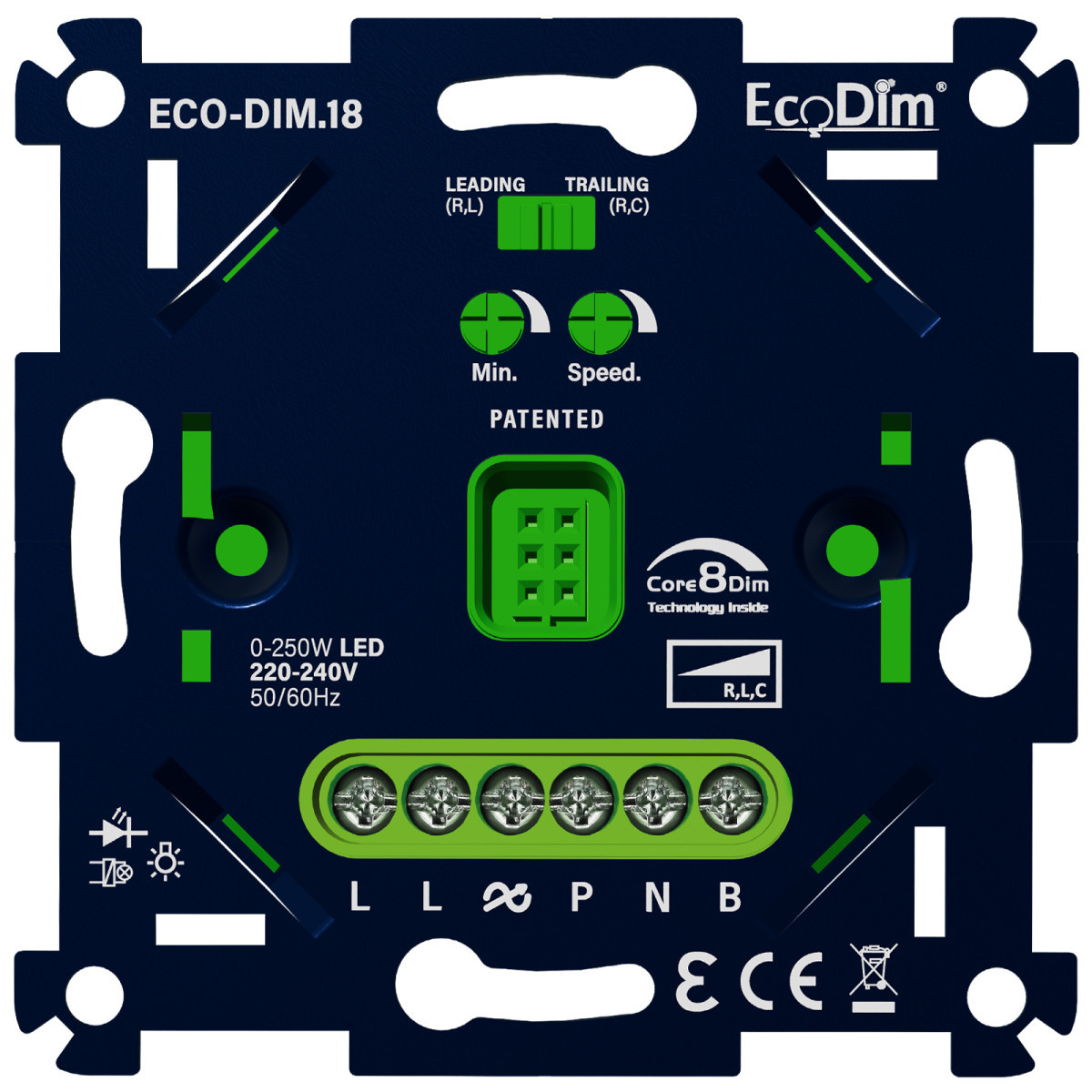 EcoDim Dimmers Eco-Dim.18 led tastdimmer 0-250W (RLC)