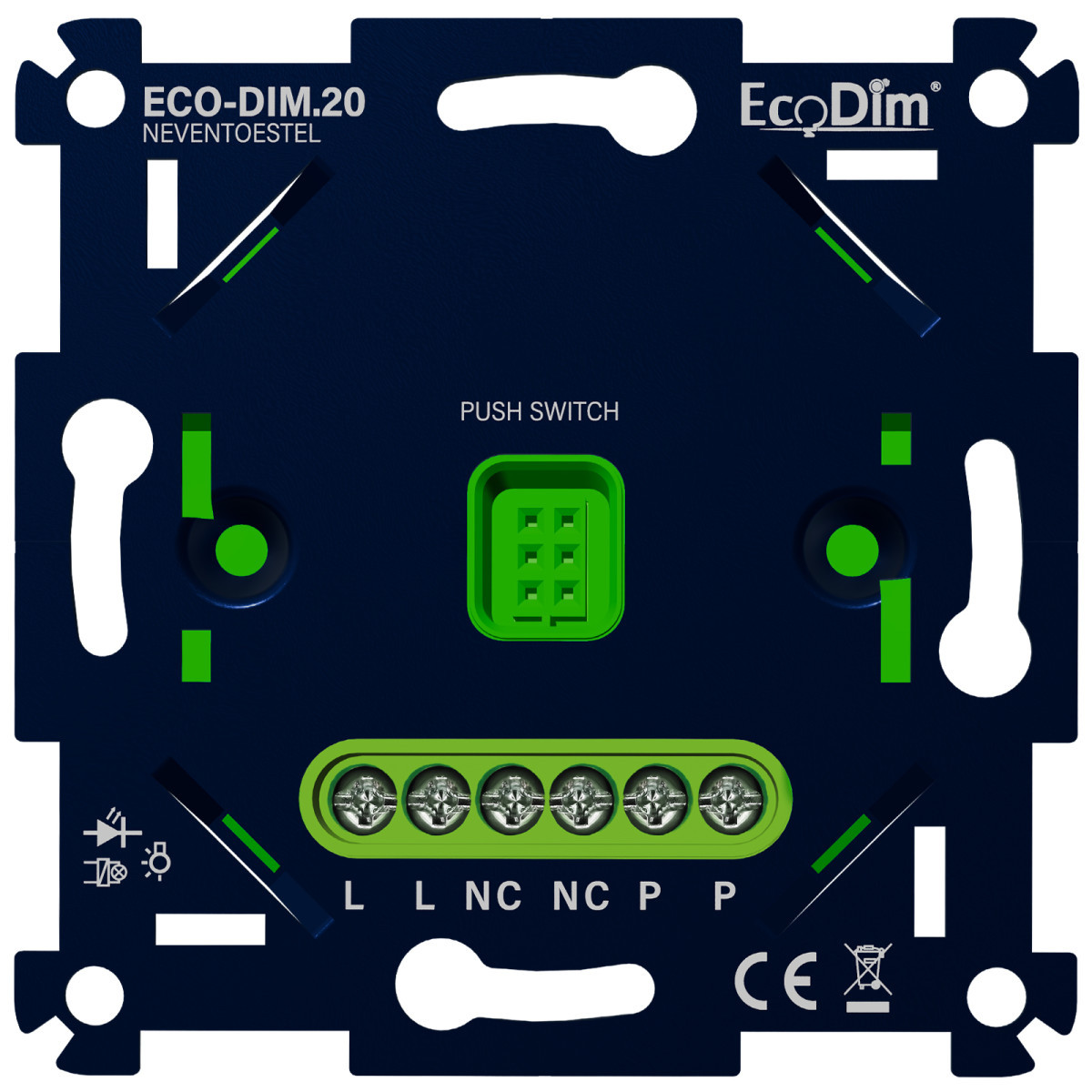 EcoDim Dimmers Eco-Dim.20 nevenunit voor tastdimmer / pulsdrukker