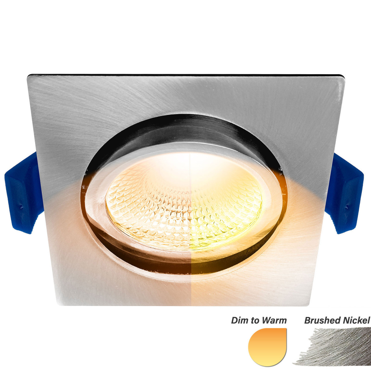 EcoDim Led spots Led Inbouwspot dimbaar kleine inbouwdiepte dim to warm vierkant