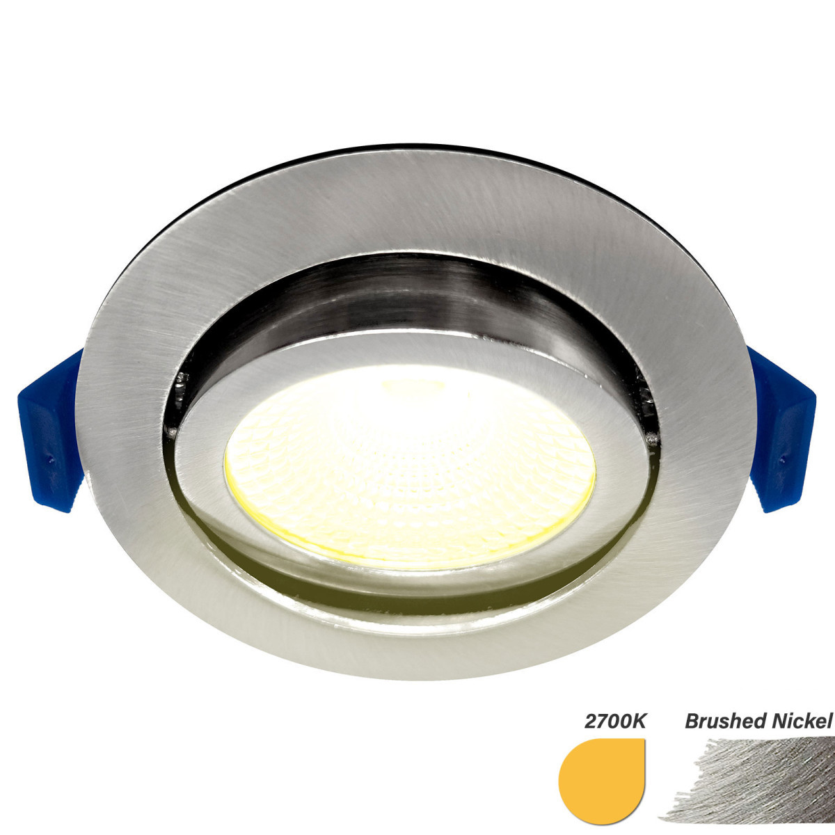 EcoDim Led spots Led Inbouwspot dimbaar kleine inbouwdiepte warm wit/2700K rond nikkel