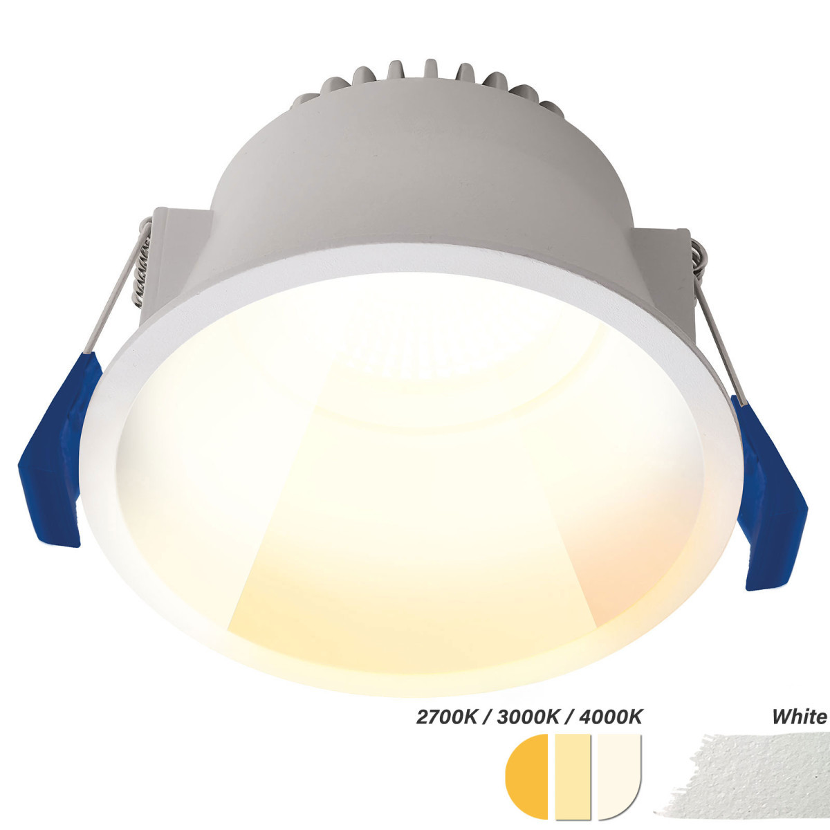 EcoDim Led spots Led Inbouwspot verdiept ip54 CCT 2700K/3000K/DTW rond wit Ø90MM
