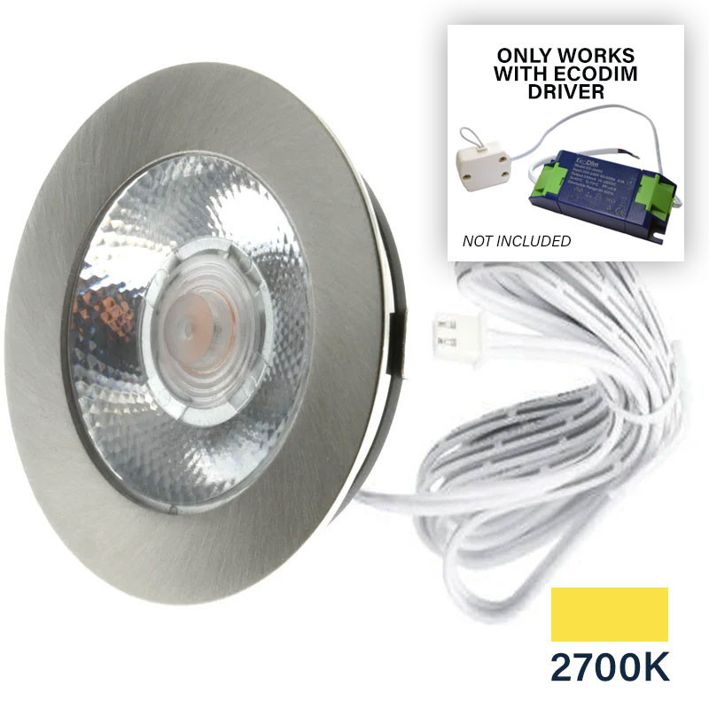 EcoDim Led spots Led Meubelspot dimbaar inbouw warm wit/2700K rond nikkel EcoDim Led spots Led Meubelspot dimbaar inbouw warm wit/2700K rond nikkel