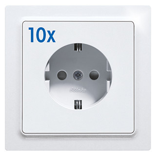 Eltako Funk toebehoren 10X Schutzkontakt-steckdose mit oberteil anthrazit matt E-design55 ohn