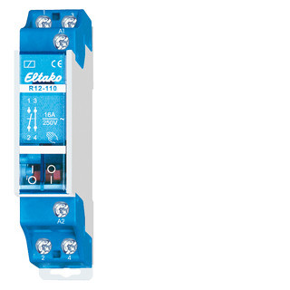 Eltako R12 serie Schakelrelais 1 no + 1 NC potentiaalvrij 16a/250V. stuurspanning 8vac