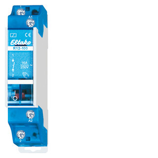Eltako R12 serie Schakelrelais 1 no 16a/250V ac. stuurspanning 12vac